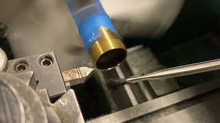 Single Point Threading Thin Wall Plumbing Drain Pipe 114 X 28 Pitch Thread on CNC ProtoTrak Lathe [upl. by Aneehsirk]