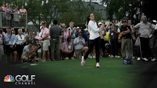 Caitlin Clark hits driving range tees off at The Annika proam  Golf Channel [upl. by Abbate958]