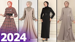 2024 Kış Moda Selvim Elbise Modelleri  2024 Kışlık Tesettür Elbise Modelleri winterdress [upl. by Ayyidas467]