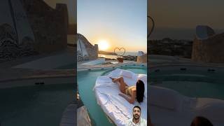 Santorini island Greece  Sunset view shorts hotel greece europe sunset travel luxury yt yp [upl. by Mehs]