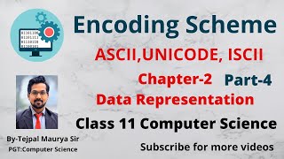 Encoding Scheme  ASCIIUnicode ISCII Chapter 2 Data Representation  Class 11 Computer Science [upl. by Yeltrab]