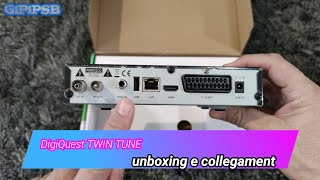 DigiQuest TWIN TUNER decoder DVBT2  Unboxing e Collegamenti [upl. by Hedberg]