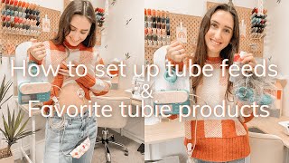 how to set up tube feedings my favorite feeding tube products amp infinity pump priming hack [upl. by Seibold361]