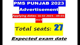 PMS Punjab 2023 advertisement  Expected Exam date  PMSPunjab2023 [upl. by Fiden101]