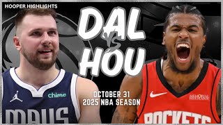 Dallas Mavericks vs Houston Rockets Full Game Highlights  Oct 31  2025 NBA Season [upl. by Nyllij46]