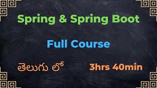 Spring Boot full course in Telugu spring framework full course Easy Learning Channel [upl. by Zuzana]