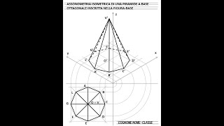 Assonometria isometrica di una piramide a base ottagonale [upl. by Simdars]