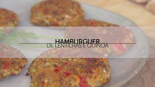 Hambúrguer de lentilhas e quinoa [upl. by Crispa474]