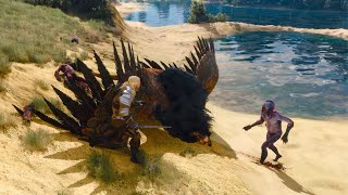 I attacked the Drowners with a Griffin I didnt expect this  The Witcher 3 [upl. by Akemor688]