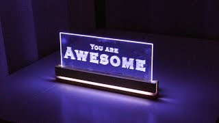 Elegant Acrylic LED Decoration  How to Make a Edge Light Sign Emblem [upl. by Chobot309]