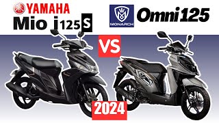 Yamaha MIO i 125 S vs Monarch Omni 125  Side by Side Comparison  Specs amp Price  2024 [upl. by Nylasej]