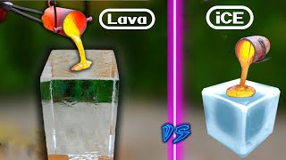 Experiment  LAVA vs ICE 25 KG  बर्फ की सिली पर लावा गिराने पर क्या होगा  XYZ ADVENTURE [upl. by Yerga406]