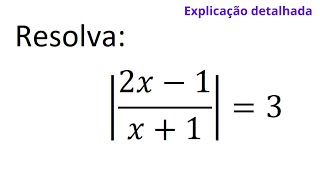 Como resolver uma Equação modular Explicação detalhada [upl. by Haley]