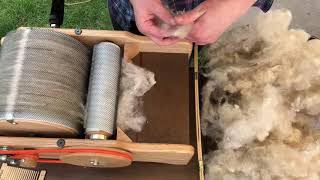 Making Roving from a Swing Picker and Drum Carder [upl. by Neysa]