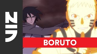 Naruto and Sasuke vs Momoshiki English Dub  Boruto Naruto Next Generations Set 5  VIZ [upl. by Dorfman]