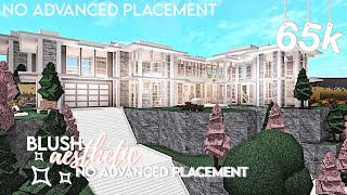 ROBLOX  Bloxburg 65K Blush Aesthetic Family Hillside Mansion No Advanced Placement  Build amp Tour [upl. by Giza]