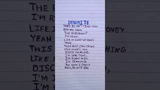 Dynamite BTS💜 dynamite bts kpop lyrics songlyrics [upl. by Felske]