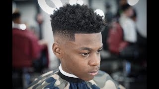 DROP FADE WITH CURLS  BARBER TUTORIAL [upl. by Holder]