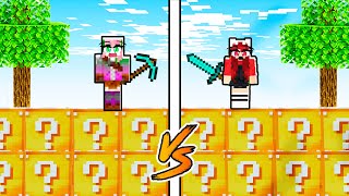 BATALLA DE LUCKY BLOCKS de SRTALULY vs TINENQA en MINECRAFT 😲 [upl. by Ozkum]