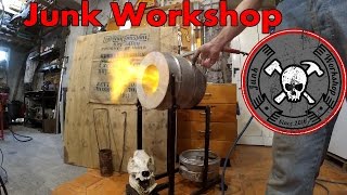 22 Diy Blacksmithing Tilting Metal gas Forge Furnace Forgia fonderia Fornace da fabbro fai da te [upl. by Ylrad]