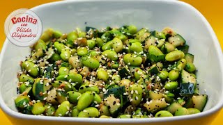 Como hacer una rica ENSALADA DE EDAMAMES CON PEPINO Estilo Oriental edamame ensalada pepino [upl. by Paco688]