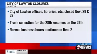 City of Lawton announces Thanksgiving closures [upl. by Irrej44]