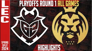 G2 vs MDK Highlights ALL GAMES  LEC Spring Playoffs 2024 Upper R1  G2 Esports vs MAD Lions KOI [upl. by Ainaled]