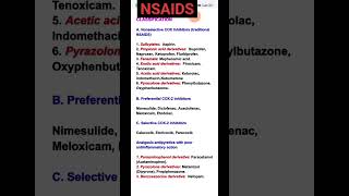 Classification of NSAIDS Non steroidal Antiinflammatory drugsshorts nsaids painkiller [upl. by Rolandson498]