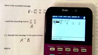 Encoding Decoding Message with Matrices [upl. by Aniela]