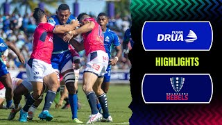 Super Rugby Pacific 2023  Fijian Drua v Rebels  Rd 6 Highlights [upl. by Adekan]