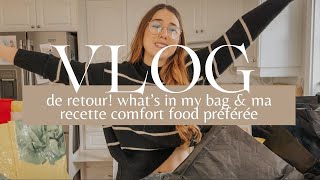 de retour what’s in my bag amp ma recette comfort food préférée  vlog du 19 mars 2024 [upl. by Wagshul]