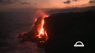 Hawaii Lava flows into ocean [upl. by Eelra]