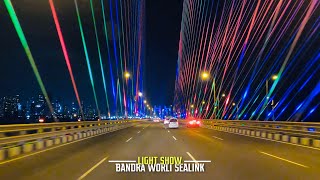 Bandra Worli SeaLink Light Laser Show  4K  Mumbai New Year Lights [upl. by Idnew]