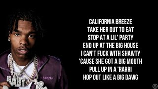 Lil Baby  CALIFORNIA BREEZE Lyrics [upl. by Airrotal]