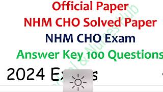 2 January 2024 Paper  NHM CHO Paper Fully Solved  Paper 1st  Official CHO paper Community Health [upl. by Clippard]