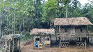 FuLL ViDEO 65 Days to build and complete the bamboo house kitchen bathroom furnituresurvival [upl. by Nawd660]