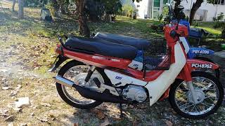 Restore yamaha sport y100 red n bluebunyi merdu [upl. by Nonna]