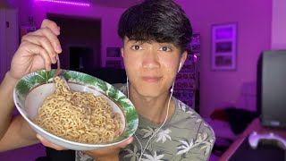 ASMR Eating Ramen Noodles Mukbang Intense Eating Sounds [upl. by Thurlow]