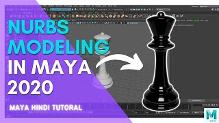 NURBS Modeling in Maya  Modeling Chess Piece  Autodesk Maya Hindi Tutorial [upl. by Urata]