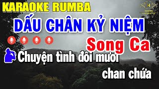 Dấu Chân Kỷ Niệm Karaoke Song Ca Nhạc Sống Rumba  Trọng Hiếu [upl. by Zachariah]