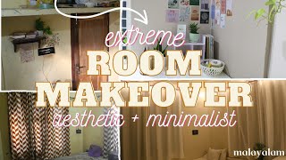 aesthetic  minimalist extreme room makeover  malayalam  cozy room transformation  art gossips [upl. by Naol]