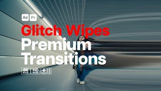 Premium Transitions Glitch Wipes After Effects Template  Premiere Pro MOGRTs [upl. by Bihas]