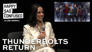 Julia LouisDreyfus teases biggest Marvel role yet in THUNDERBOLTS [upl. by Letnuhs]