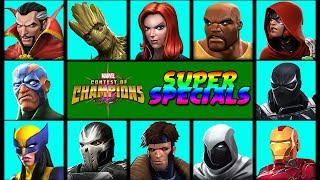 Marvel Contest of Champions All Character Specials Pt2 [upl. by Odnumde]