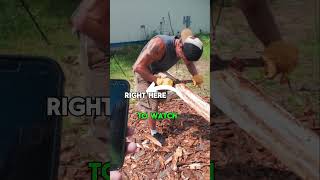 Epic Log Peeling Race logpeeling debarker challengeaccepted [upl. by Etnecniv]