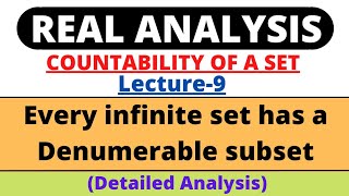 Lecture9  Every infinite set has a Denumerable subset  Statement and proof  Real Analysis [upl. by Rosenberg]