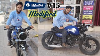 Bajaj v15 fully Modified  Retro Classic Cafe Racer [upl. by Norvil]