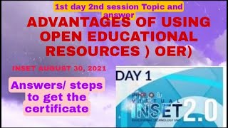 August 30 2021 Day 1 Inset  2nd session topics and answer [upl. by Ruiz975]