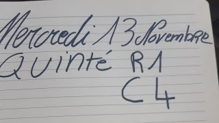 QUINTÉ DU MERCREDI 13 NOVEMBRE MERCI POUR LES LIKES ET LES PARTAGES 👍☕💝BON CAFÉ BON QUINTÉ [upl. by Aihsot]
