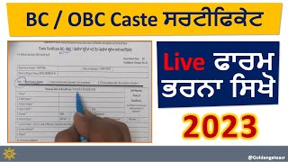 BC Certificate Form Fill Up  Backward Class Certificate Form Kaise Bhare Online  Form Download [upl. by Jamieson]